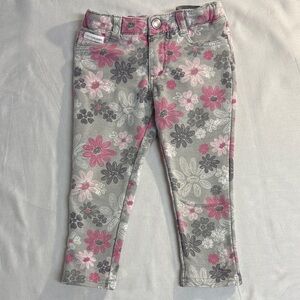 Calvin Klein Jeans - Kids Floral Jeggings in Grey and Pink